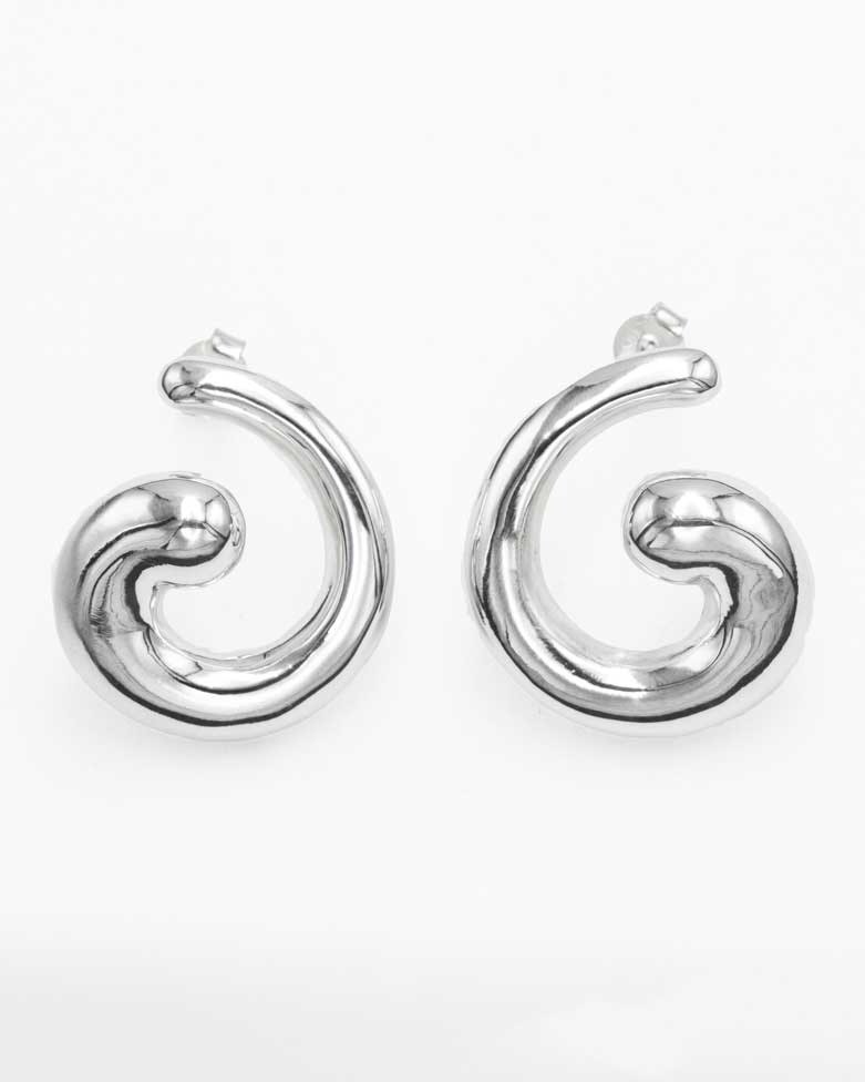 Pendientes forma espiral en plata fiesta – Doallo Plata