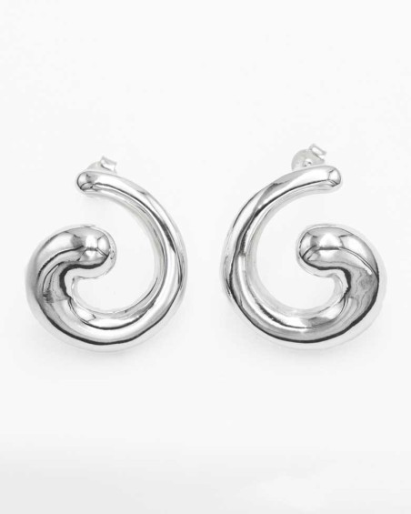 Pendientes forma espiral en plata fiesta – Doallo Plata