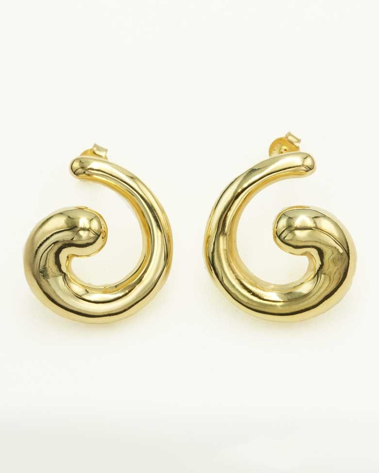 Pendientes forma espiral en dorado fiesta – Doallo Plata