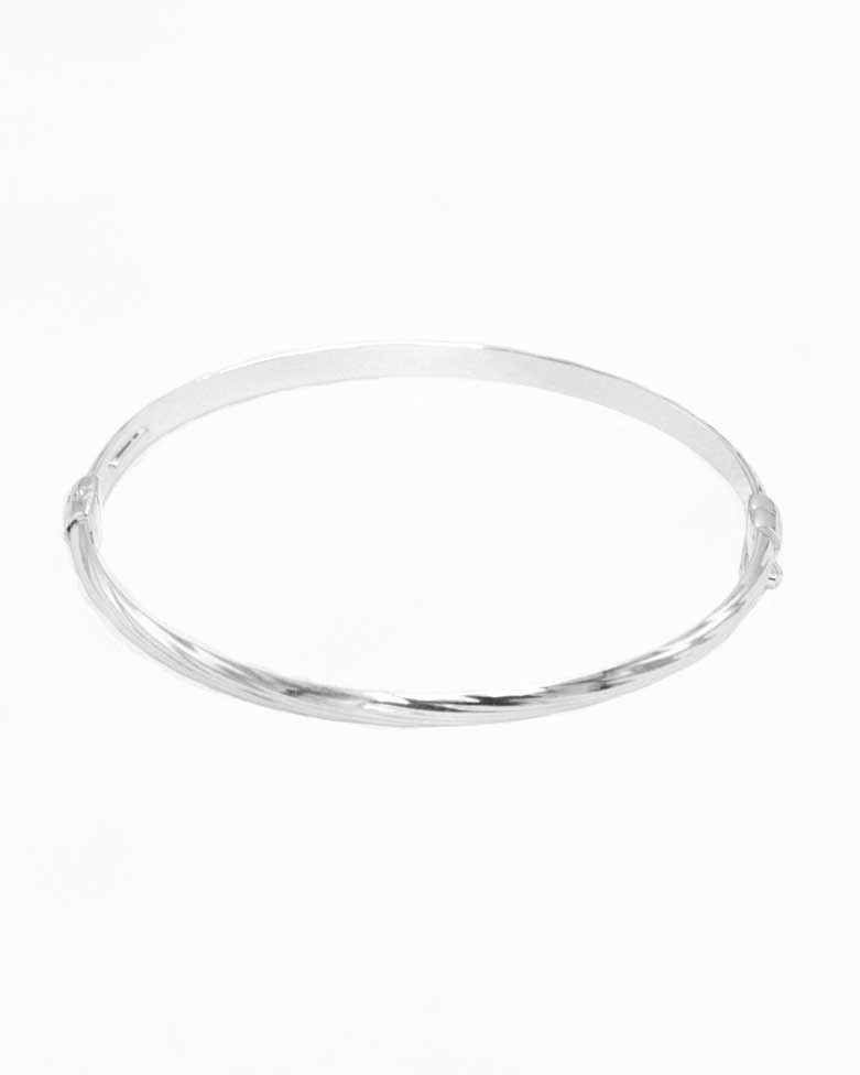 Pulsera rígida en Plata de Ley | Brazalete media caña - Doallo plata