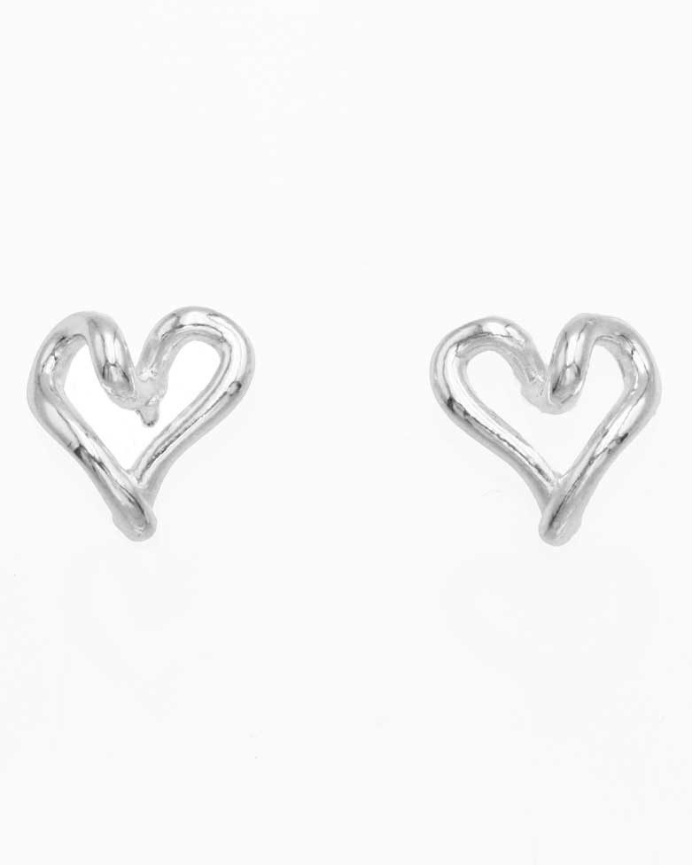 Pendientes pequeños de Plata en Forma de Corazón | Venta al Por Mayor - Doallo Plata