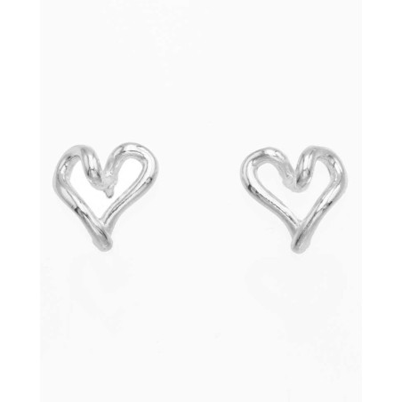 Pendientes pequeños de Plata en Forma de Corazón | Venta al Por Mayor - Doallo Plata